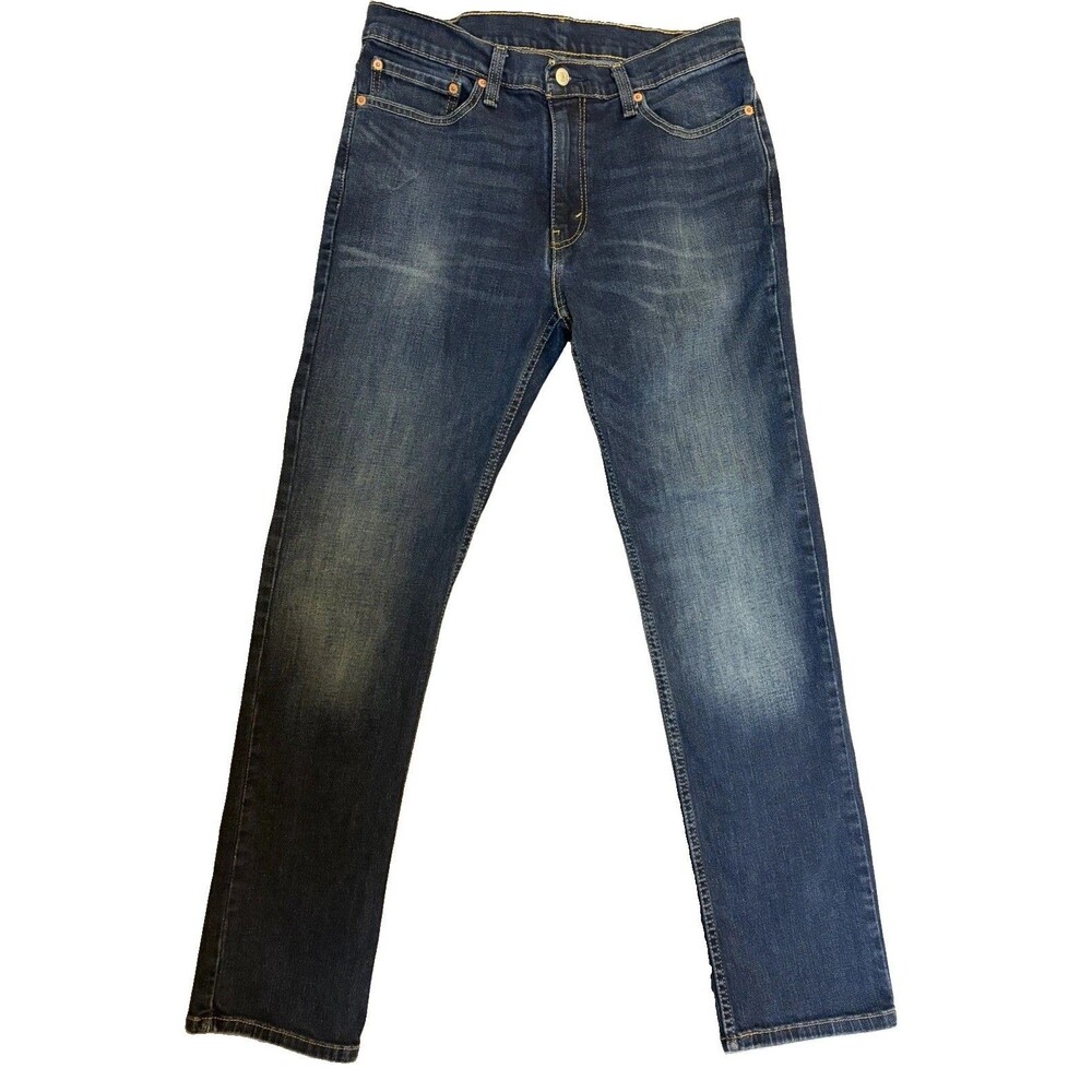 Levis 511 Jeans Mens Size 34 x 32  Blue Cotton Stretch Slim Fit Some Distressing